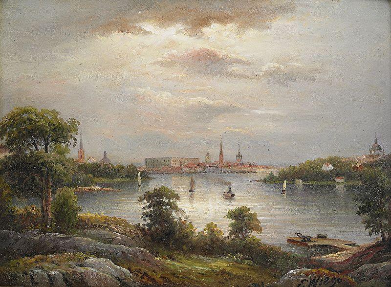 Ernfried Wahlqvist Stockholm from Stora Essingen France oil painting art
